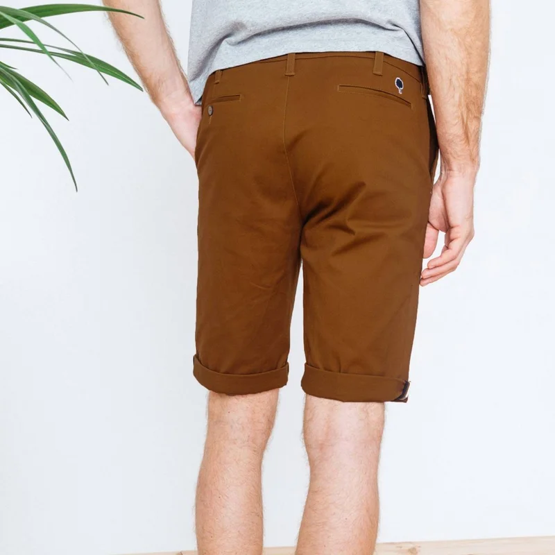 Faguo Saulieu Brown Cotton Shorts
