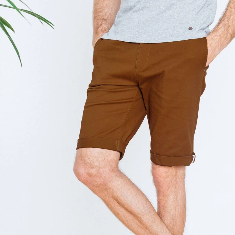 Faguo Saulieu Brown Cotton Shorts