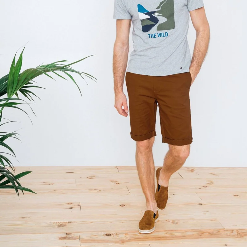 Faguo Saulieu Brown Cotton Shorts