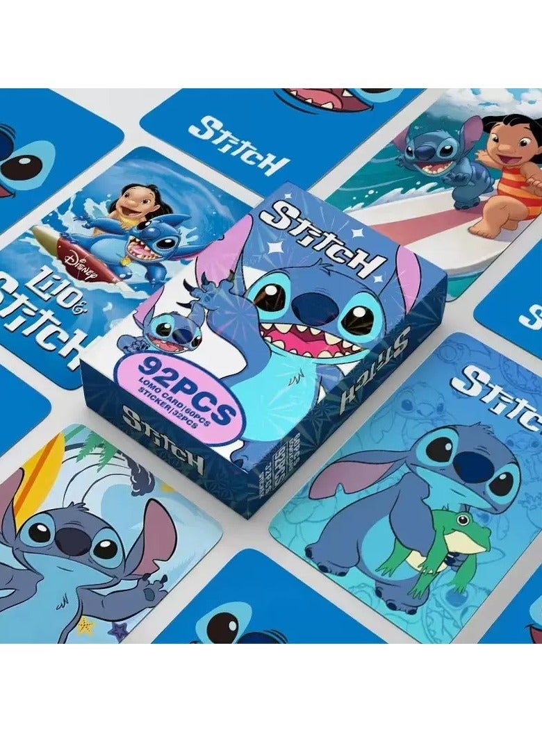 xppier 92 قطعة من بطاقات لومي أنمي ستيتش، بطاقات ثنائية الأبعاد لستيچ، بطاقات صغيرة في صندوق ليزر، هدية رائعة للأطفال - Image 2