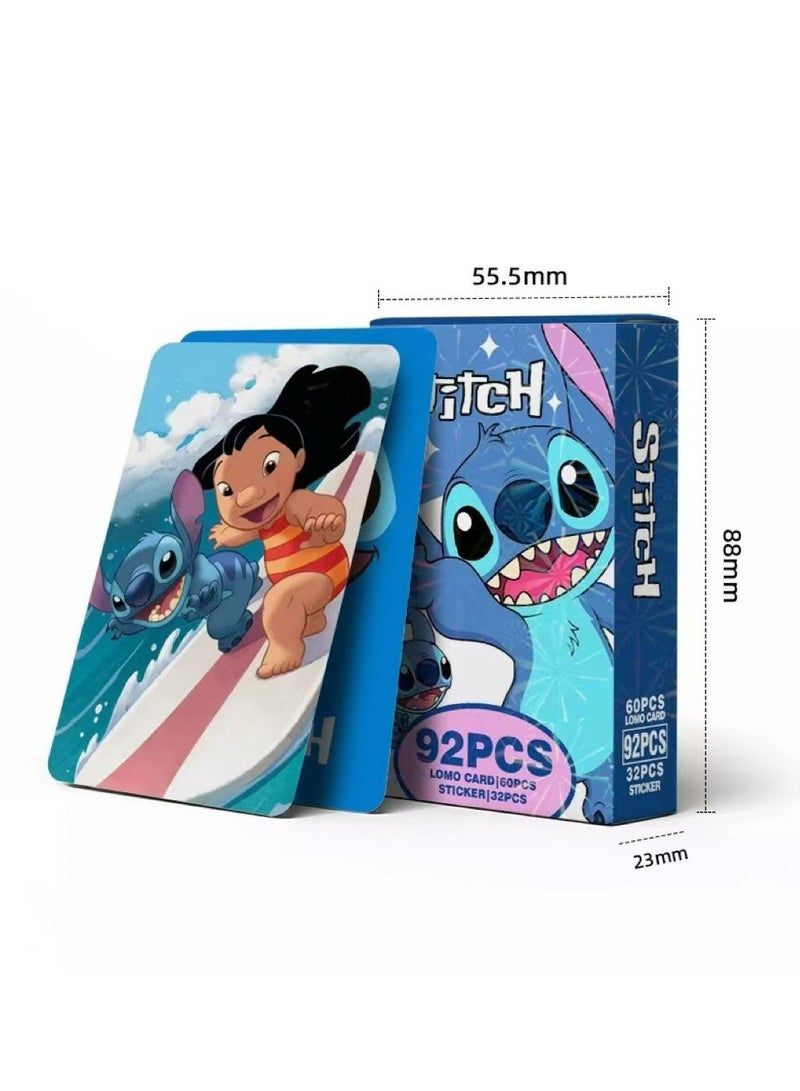 xppier 92 قطعة من بطاقات لومي أنمي ستيتش، بطاقات ثنائية الأبعاد لستيچ، بطاقات صغيرة في صندوق ليزر، هدية رائعة للأطفال - Image 4