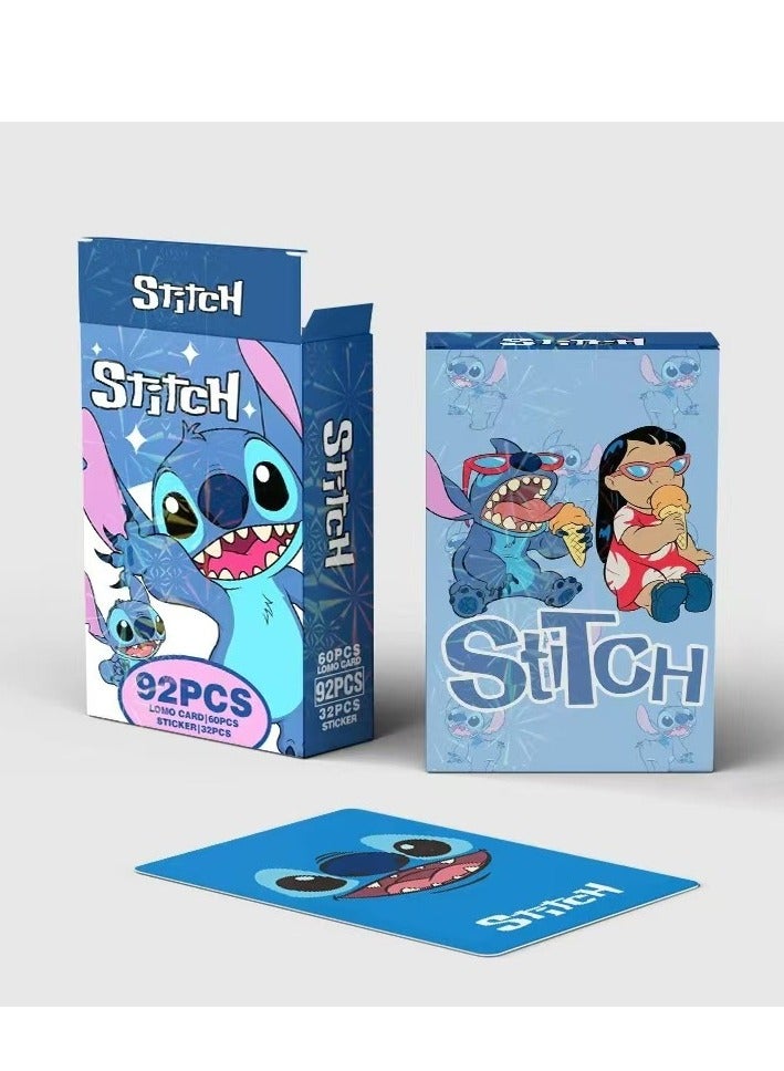 xppier 92 قطعة من بطاقات لومي أنمي ستيتش، بطاقات ثنائية الأبعاد لستيچ، بطاقات صغيرة في صندوق ليزر، هدية رائعة للأطفال - Image 3