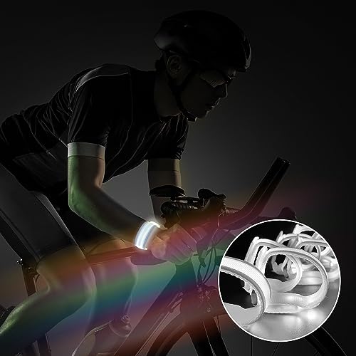 M.best Mbest 8pcs LED Light Up Bracelets Glow Flashing Wristbands Glow in The Dark Party Supplies for Wedding Raves Concert CampingSporting Events Party White - Image 5