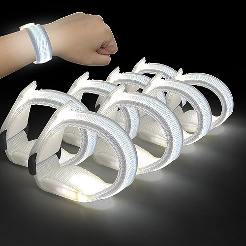 M.best Mbest 8pcs LED Light Up Bracelets Glow Flashing Wristbands Glow in The Dark Party Supplies for Wedding Raves Concert CampingSporting Events Party White - Image 1