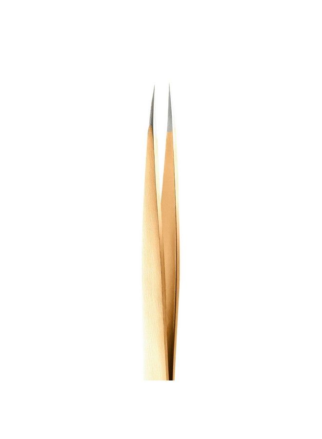Rubis Stainless Steel Pointed Tweezers For Precise Eyebrows And Hair Removal Made In Switzerland Gold - Image 3