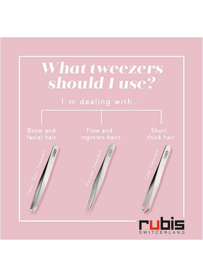 Rubis Stainless Steel Pointed Tweezers For Precise Eyebrows And Hair Removal Made In Switzerland Gold - Image 5