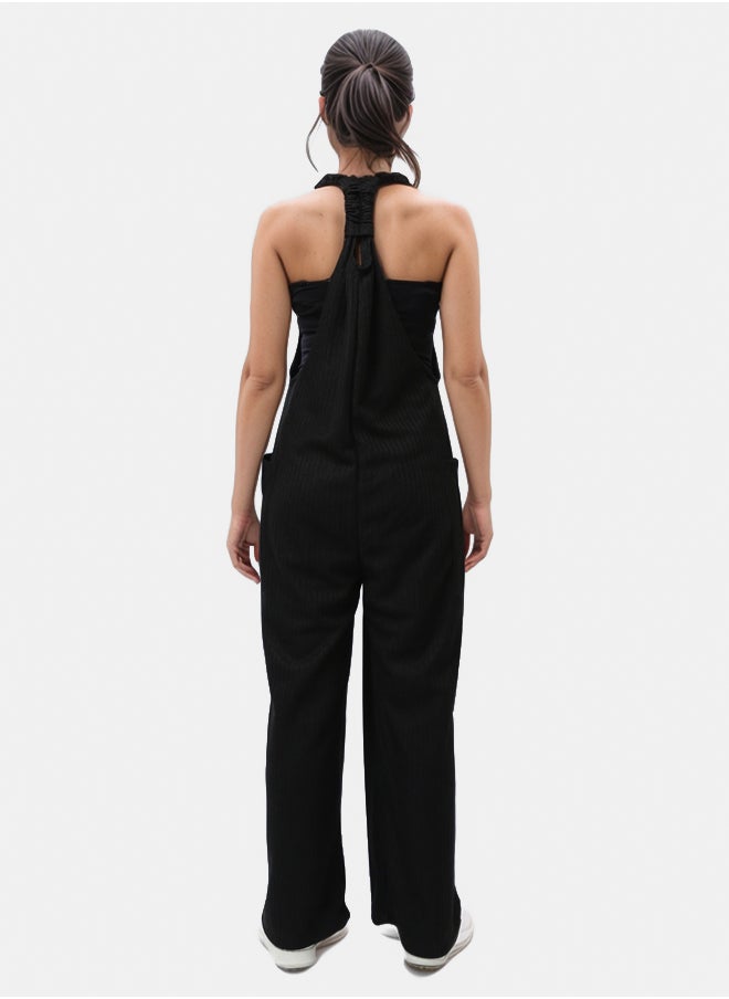 RAVIN - Sleeveless Ribbed Wide Jumpsuit - Image 1