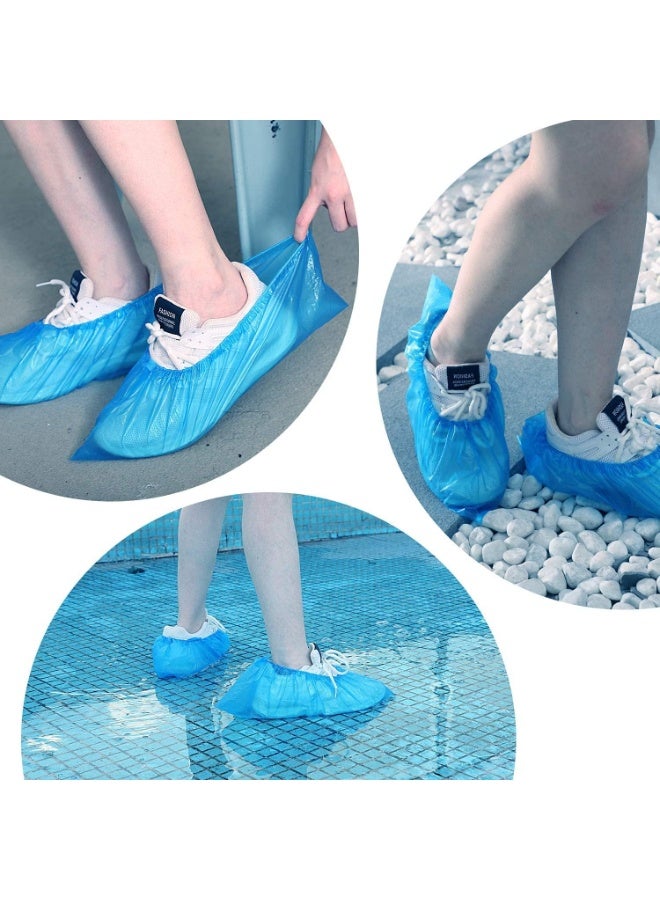 100-Piece Disposable Shoe Cover Set Blue - Image 2