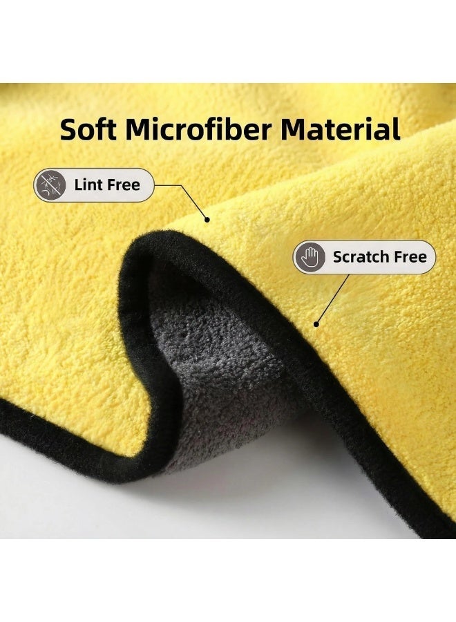 Microfiber Cleaning Cloth 5 Pack - Double-Sided Thickened Soft Highly Absorbent Wet Dry Use for Home Kitchen Car Cleaning - Image 5