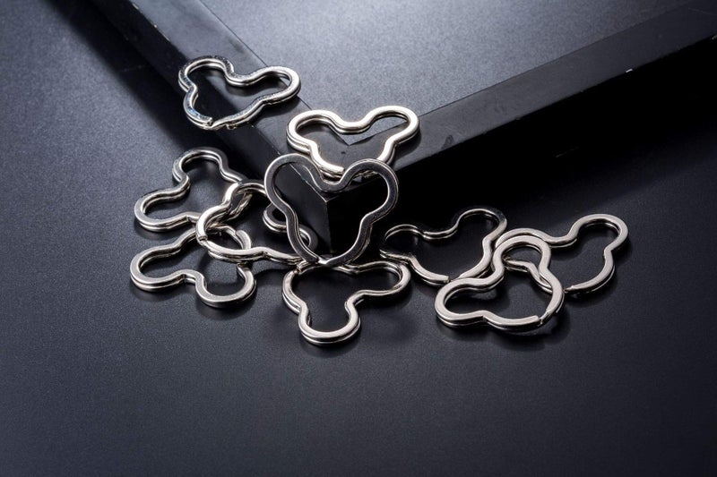 Lind Kitchen 30PCS Mickey Mouse Shape Key Rings, Crafts DIY Keychain Metal Key Rings for Home Car Office Organization, Arts Crafts Projects (Nickel) - Image 3