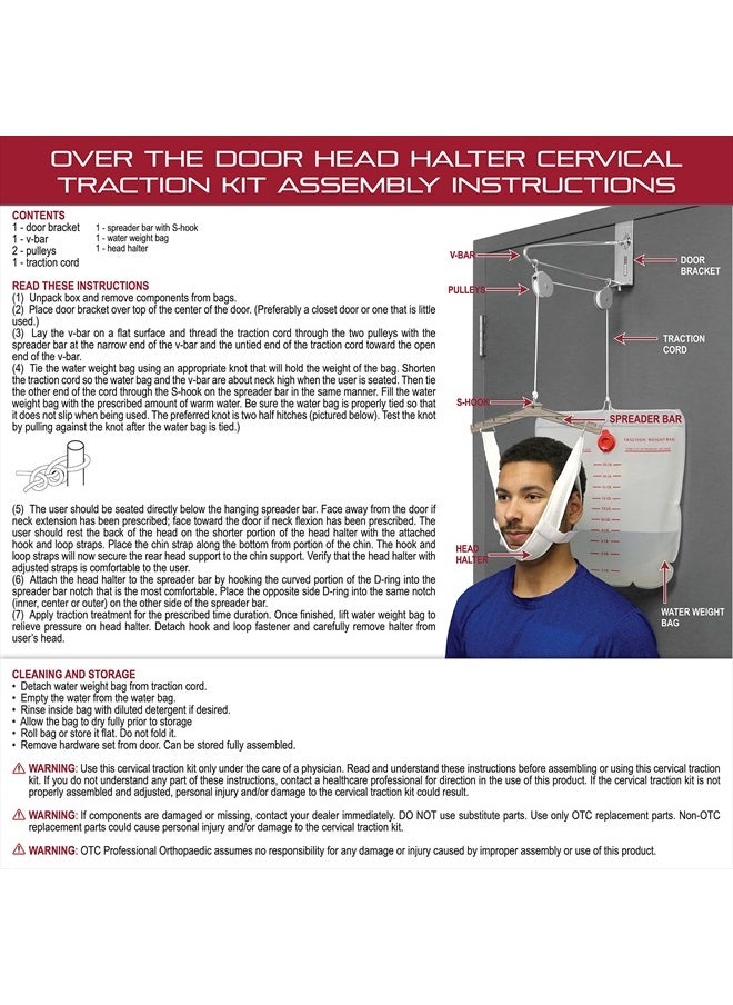 OTC Cervical Traction Kit, Neck Pain Relief, Vertebrae Disk Herniation, Complete Over Door Setup  - Image 5