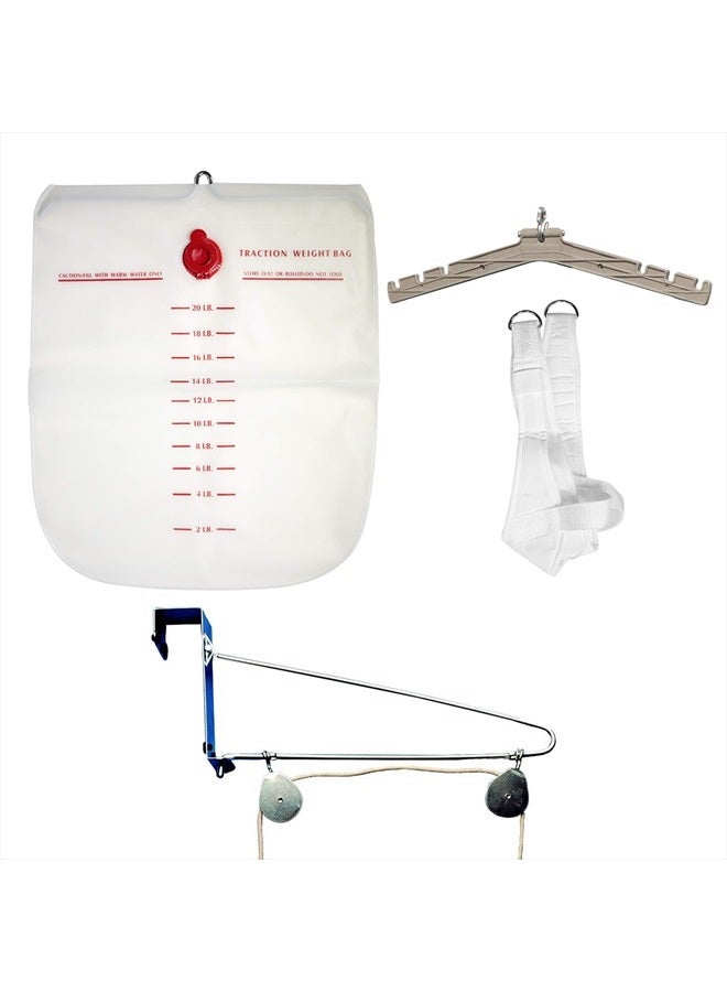 Cervical Traction Kit, Neck Pain Relief, Vertebrae Disk Herniation, Complete Over Door Setup