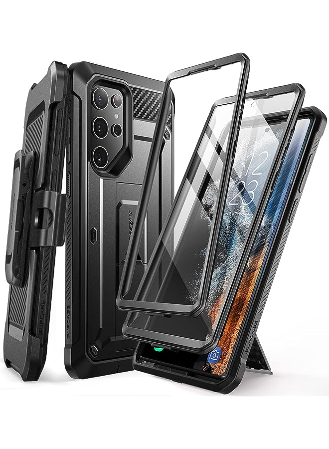 SupCase Unicorn Beetle Pro Case for Samsung Galaxy S22 Ultra 5G (2022 Release), [Extra Front Frame] Full-Body Dual Layer Rugged Belt-Clip & Kickstand Case with Built-in Screen Protector (A- Black) - Image 1
