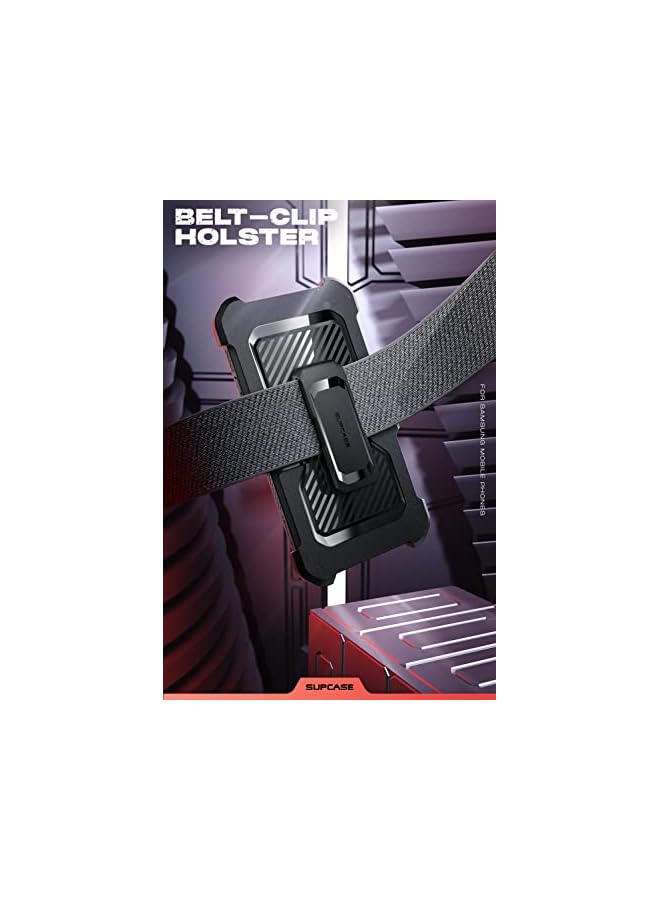 SupCase Unicorn Beetle Pro Case for Samsung Galaxy S22 Ultra 5G (2022 Release), [Extra Front Frame] Full-Body Dual Layer Rugged Belt-Clip & Kickstand Case with Built-in Screen Protector (A- Black) - Image 5