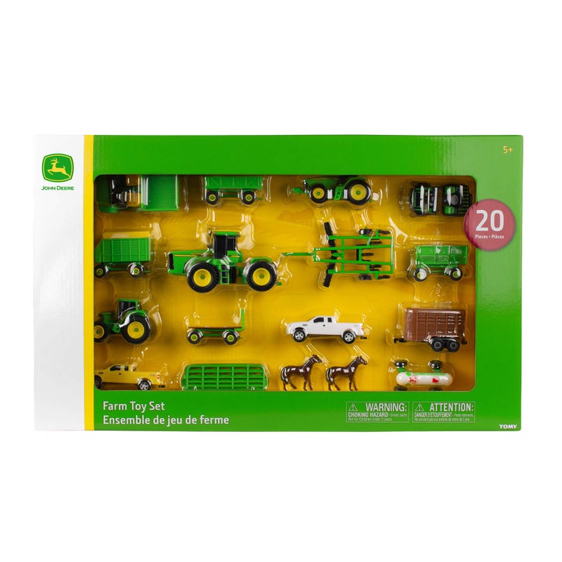 TOMY John Deere Toy Truck & Toy Tractor With Trailers 26-Piece Farm Toy Value Set - Image 3