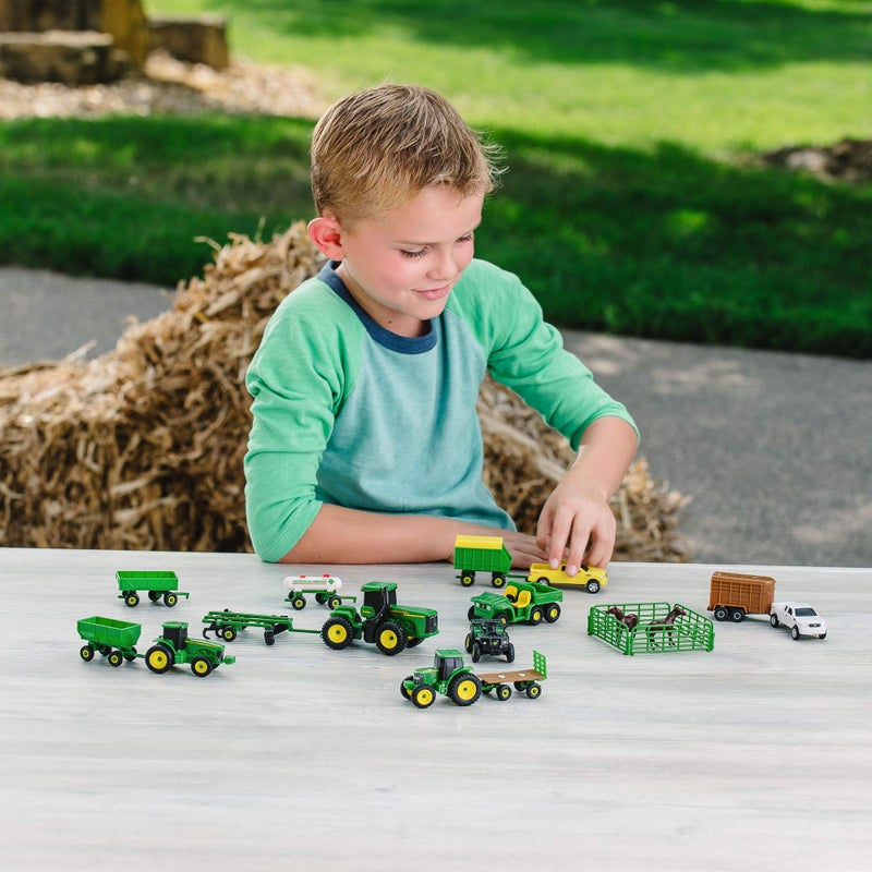 TOMY John Deere Toy Truck & Toy Tractor With Trailers 26-Piece Farm Toy Value Set - Image 2