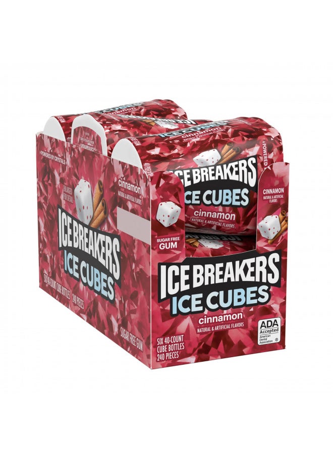 Ice breakers ICE BREAKERS ICE CUBES Cinnamon With Cooling Crystals, Made with Xylitol Sugar Free Chewing Gum Cube Bottles, 3.24 oz (6 Count, 40 Pieces)  - Image 2