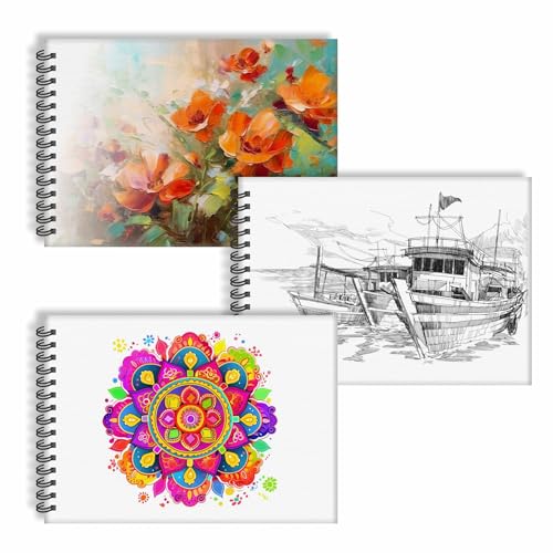 Anupam Artist Premium Drawing Book A5 | Acid-free Cartridge Paper 160GSM (40 Sheets, 80 Pages) | Spiral-Bound Sketchpad for Artists & Professionals for Marker Colored Pencil Charcoal Pastel (Set of 2) - Image 5