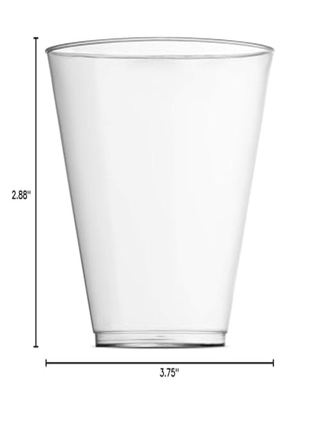 Munfix 100 Clear Plastic Cups 9 Oz Old Fashioned Tumblers Fancy Disposable Wedding Party Cups Recyclable and BPA-Free - Image 3