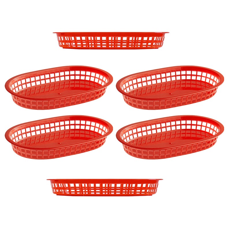 6PCS Fast Food Baskets Serving Trays for Bread Hot Dogs Burgers Basket Sandwiches Fries Tray for Parties Picnics and Outdoor Events - Image 4