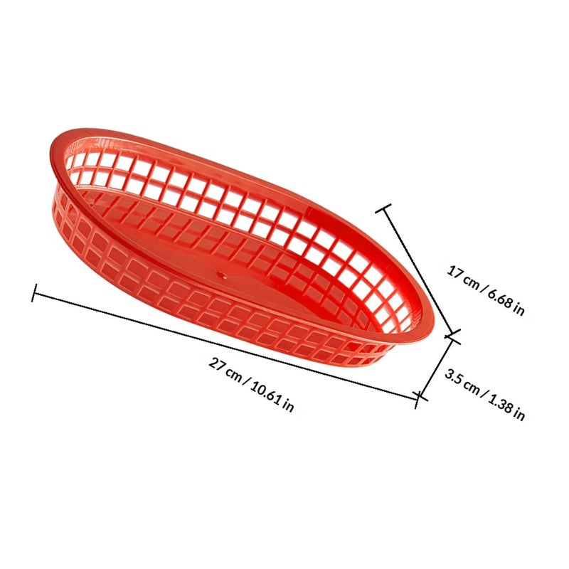 6PCS Fast Food Baskets Serving Trays for Bread Hot Dogs Burgers Basket Sandwiches Fries Tray for Parties Picnics and Outdoor Events - Image 2