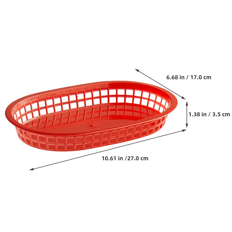 6PCS Fast Food Baskets Serving Trays for Bread Hot Dogs Burgers Basket Sandwiches Fries Tray for Parties Picnics and Outdoor Events - Image 3