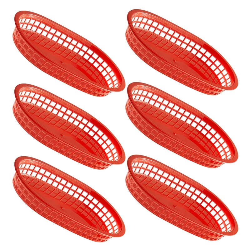 6PCS Fast Food Baskets Serving Trays for Bread Hot Dogs Burgers Basket Sandwiches Fries Tray for Parties Picnics and Outdoor Events - Image 5