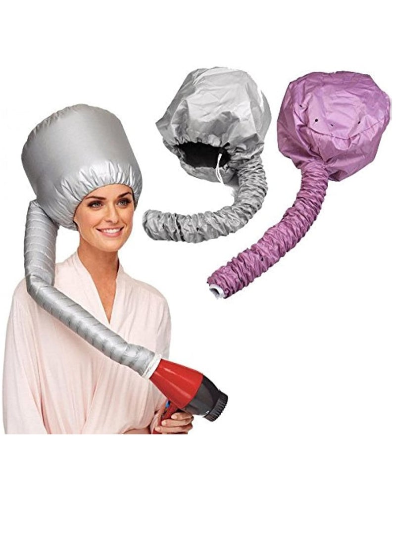 Generic Hair Dryer Bonnet Hood: Soft and adjustable cap for handheld hair dryer, perfect for quick drying, perfect curls, and deep conditioning hair for a healthy, shiny look. Silver color - Image 2