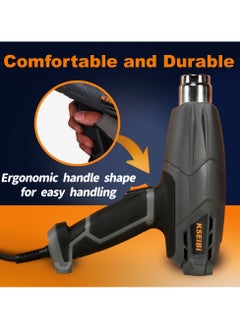 KSEIBI Heat Gun, 2000W Hot Air Gun Kit with 4 Nozzles 400°C/600°C Fast Heating Variable Temp Control, Great for Soften paint, Caulking, Adhesive, Putty Removal, Shrink Wrap, Bend Plastic Pipes.  - Image 4