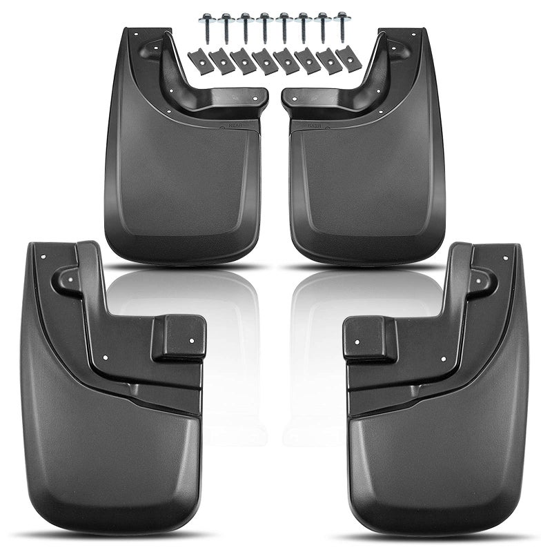 YHTAUTO Set of 4 Mud Flaps Splash Guards Accessories Replacement for Toyota Tacoma 2005-2015 Pickup, Mini Passenger Van V6 3.6L, with Factory Fender Flares, Front and Rear LH RH, Black - Image 1