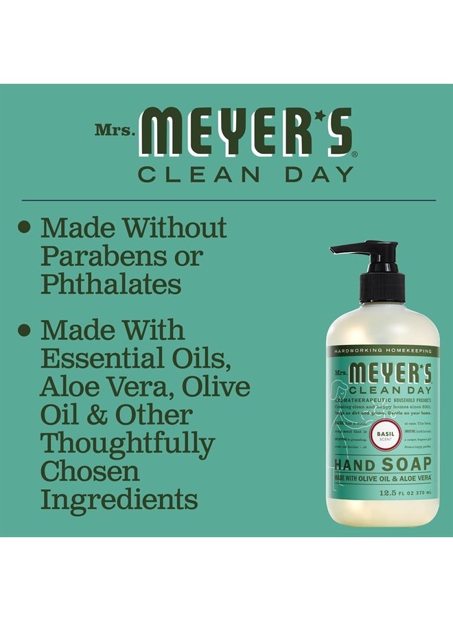 Mrs. Meyer's Clean Day Hand Soap, Made with Essential Oils, Biodegradable Formula, Basil, 12.5 fl. oz - Pack of 3  - Image 5