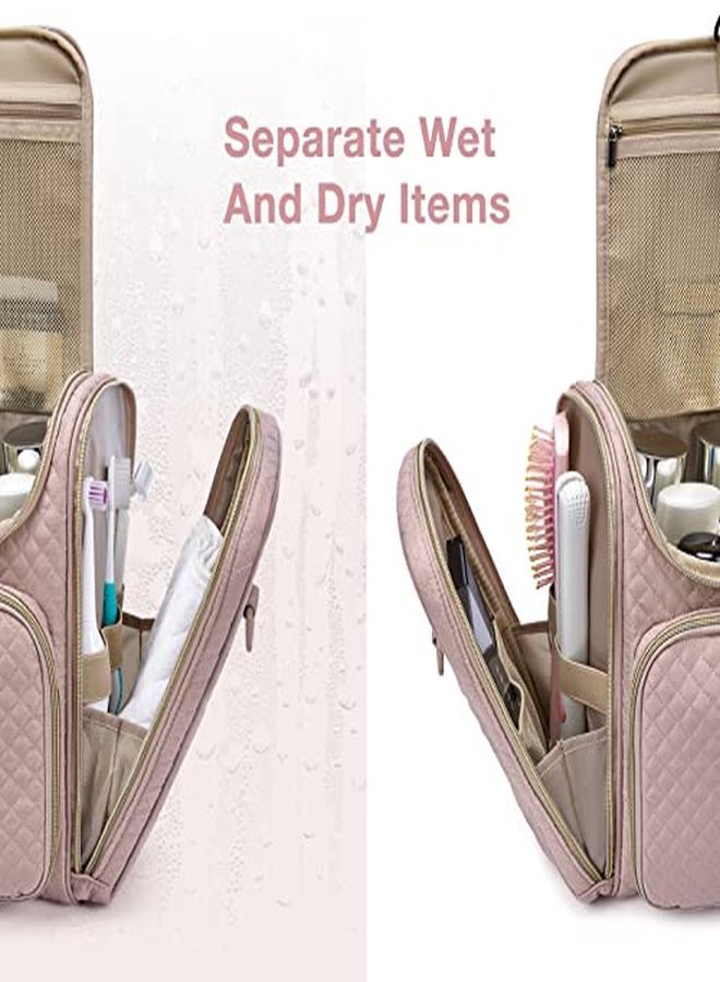 BAGSMART Bag, Bagsmart Travel Toiletry Bag For Women, Water-Resistant Cosmetic Makeup Bag, Large Capacity Travel Organizer For Full Sized Toiletries And Cosmetics, Pink - Image 5