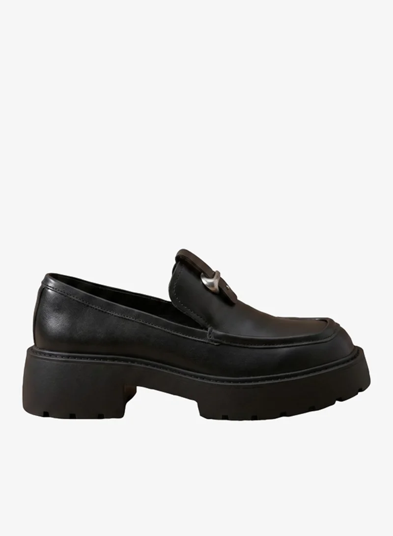 Leather Chunky Hardware Loafers