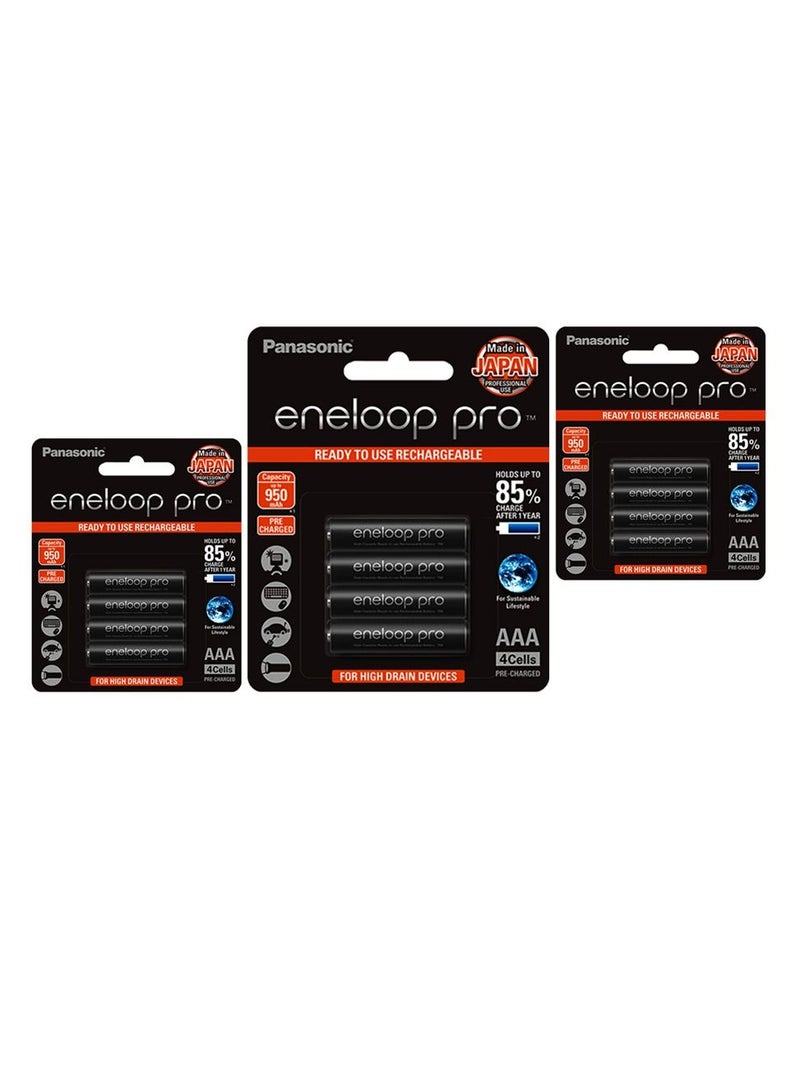 Panasonic 12 Eneloop Pro AAA Pre Charged Rechargeable Batteries - Image 1