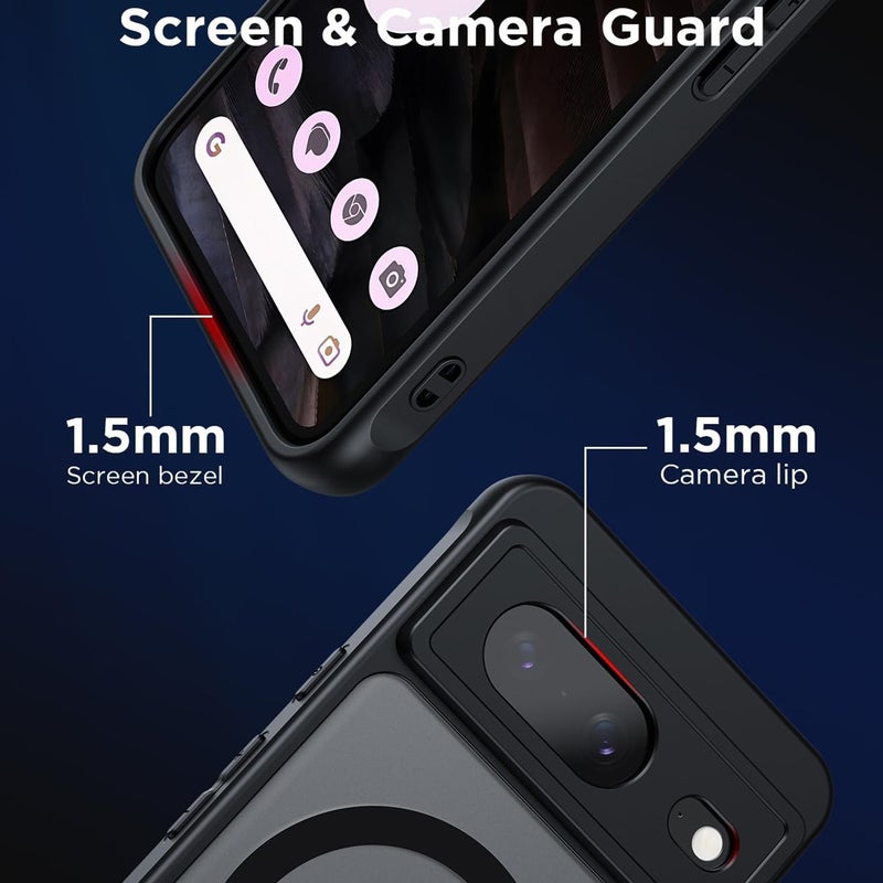 HuHa Protective Cover For Google Pixel 9 MagSafe Ultra-thin Translucent PC+TPU Phone Case(Black) - Image 5