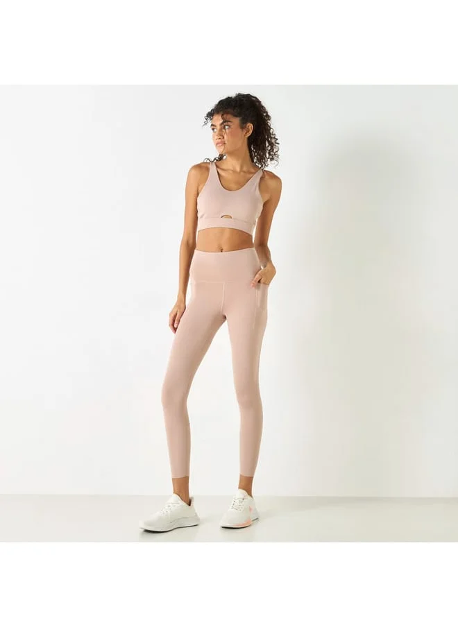 Kappa Kappa Solid Leggings with Elasticated Waistband and Pockets