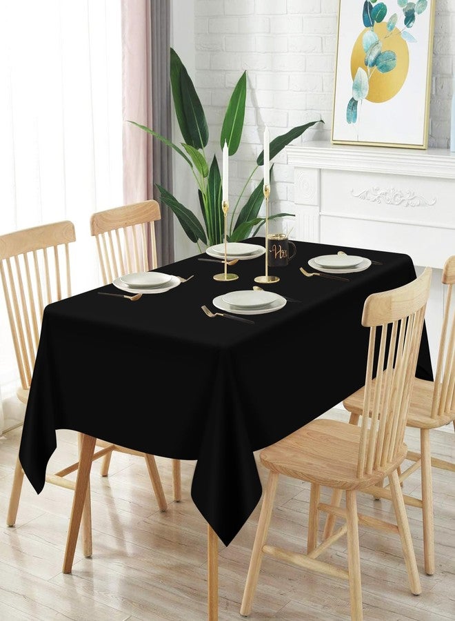 Mulbozy 2 Pcs Black Plastic Tablecloth for Rectangle Table, 54 × 108 inches Disposable Black Party Table Covers for Birthday, Wedding, Baby Shower, Holdiay Party Decoration - Image 2
