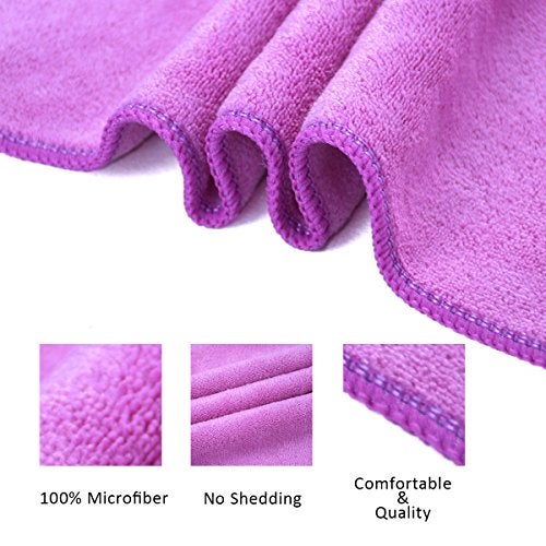 JML Microfiber Towels, Bath Towel Sets (6 Pack, 27" x 55") - Extra Absorbent, Fast Drying, Multipurpose for Bath, Swimming, Fitness, Sports, Yoga, Violet/Coffee/Blue - Image 3