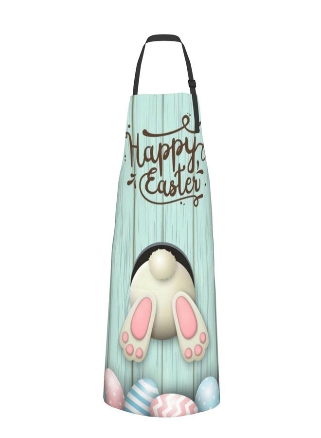 ASYG Cute Easter Rabbit & Eggs Apron Adjustable with 2 Pockets Bunny Easter Gift Kitchen Baking Gardening Work Apron - Image 3