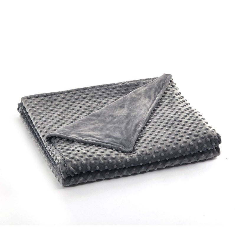 RelaxBlanket ''40''x60'' Duvet Cover for Weighted Blanket | Premium Super Soft Minky Dot | Dark Grey - Image 1