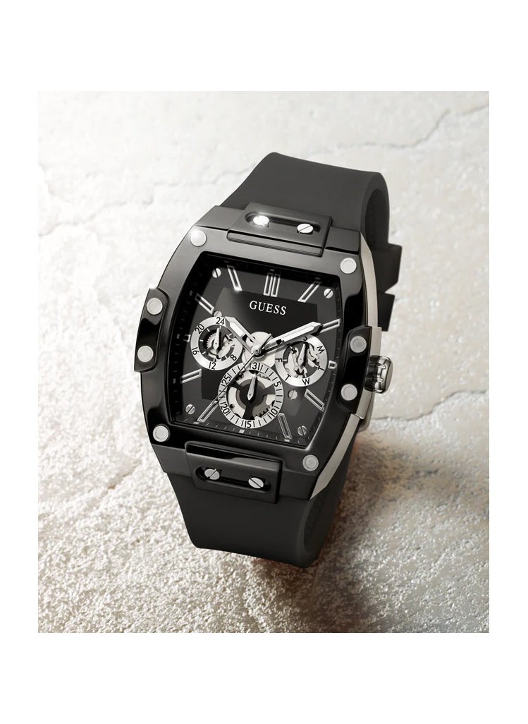 جس ساعة GUESS متعددة الوظائف للرجال باللون الأسود - 41.5 مم - GW0203G3  - Image 4