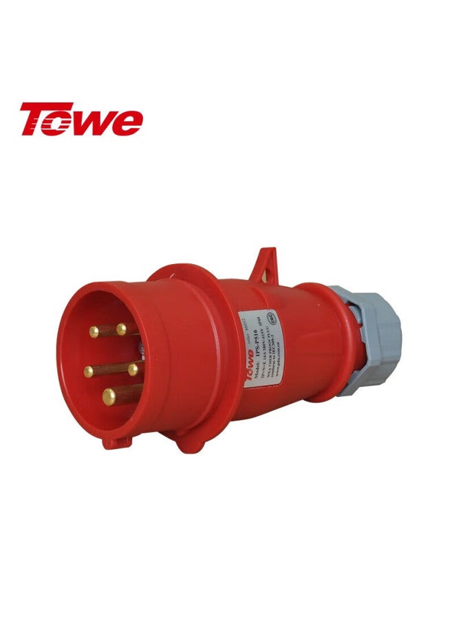 Towe Ips-p516 Industrial Connector, Industrial Plug, Server Room Pdu Dedicated Aviation Plug Coupler, 380v, 5-pin Male Connector - Image 1