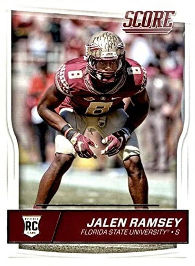 SCORE Jalen Ramsey 2016 Score Football Series Mint Rookie Card #418 picturing Him in his Red Florida State College Jersey - Image 1