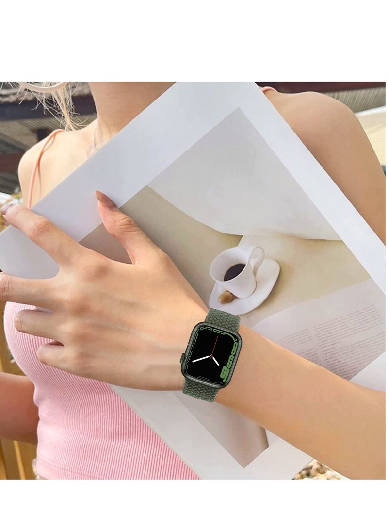 INFOSUN INFOSUN Braided Women Men Replacement Bands Stretchable Elastic Sport Wristband Strap Compatible With Apple Watch SE 38/40/41mm iWatch Series 7/6/5/4/3/2/1  - Image 5