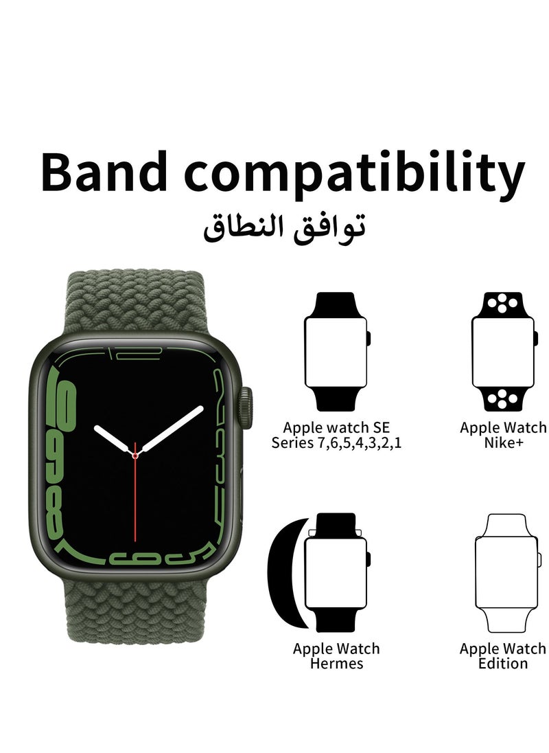 INFOSUN INFOSUN Braided Women Men Replacement Bands Stretchable Elastic Sport Wristband Strap Compatible With Apple Watch SE 38/40/41mm iWatch Series 7/6/5/4/3/2/1  - Image 2