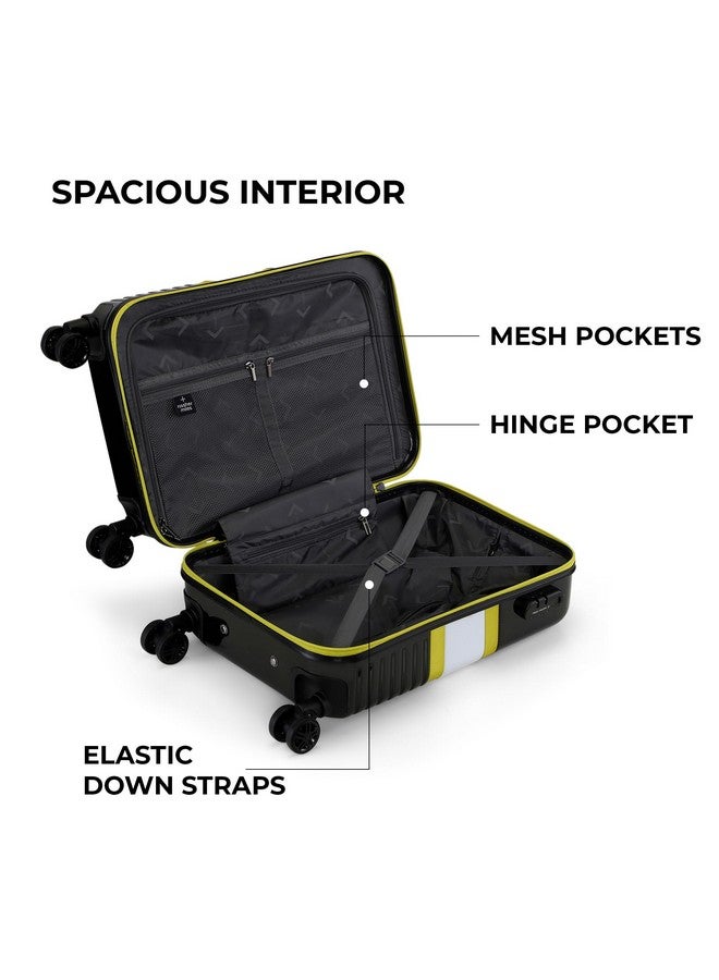 nasher miles حقيبة سفر ناصر مايلز المكسيكية بغطاء صلب من البولي كربونات 8 عجلات مزدوجة دوارة باللونين الأسود والرمادي 20 بوصة | 55 سم - Image 5