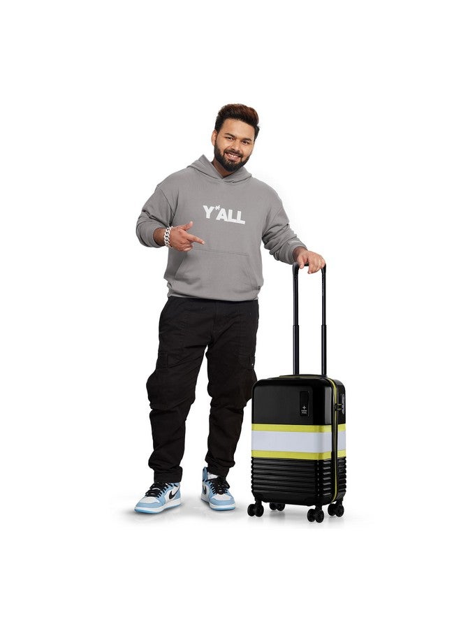 nasher miles حقيبة سفر ناصر مايلز المكسيكية بغطاء صلب من البولي كربونات 8 عجلات مزدوجة دوارة باللونين الأسود والرمادي 20 بوصة | 55 سم - Image 2