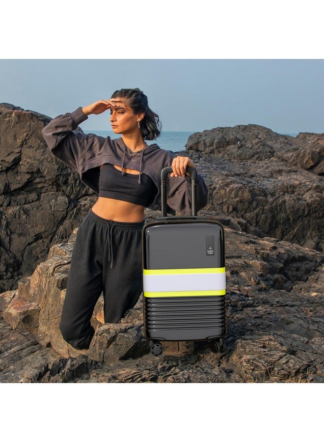 nasher miles حقيبة سفر ناصر مايلز المكسيكية بغطاء صلب من البولي كربونات 8 عجلات مزدوجة دوارة باللونين الأسود والرمادي 20 بوصة | 55 سم - Image 3