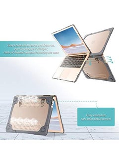 Procases Protective Case For 13.5" Microsoft Surface Laptop 5 4 3 With Metal Palm Rest Heavy Duty Slim Hard Shell Cover With Foldable Kickstands Grey  - Image 5