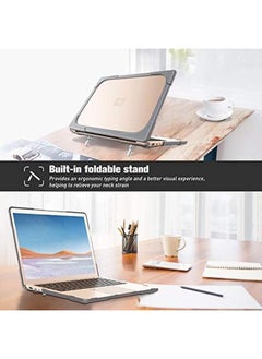 Procases Protective Case For 13.5" Microsoft Surface Laptop 5 4 3 With Metal Palm Rest Heavy Duty Slim Hard Shell Cover With Foldable Kickstands Grey  - Image 2